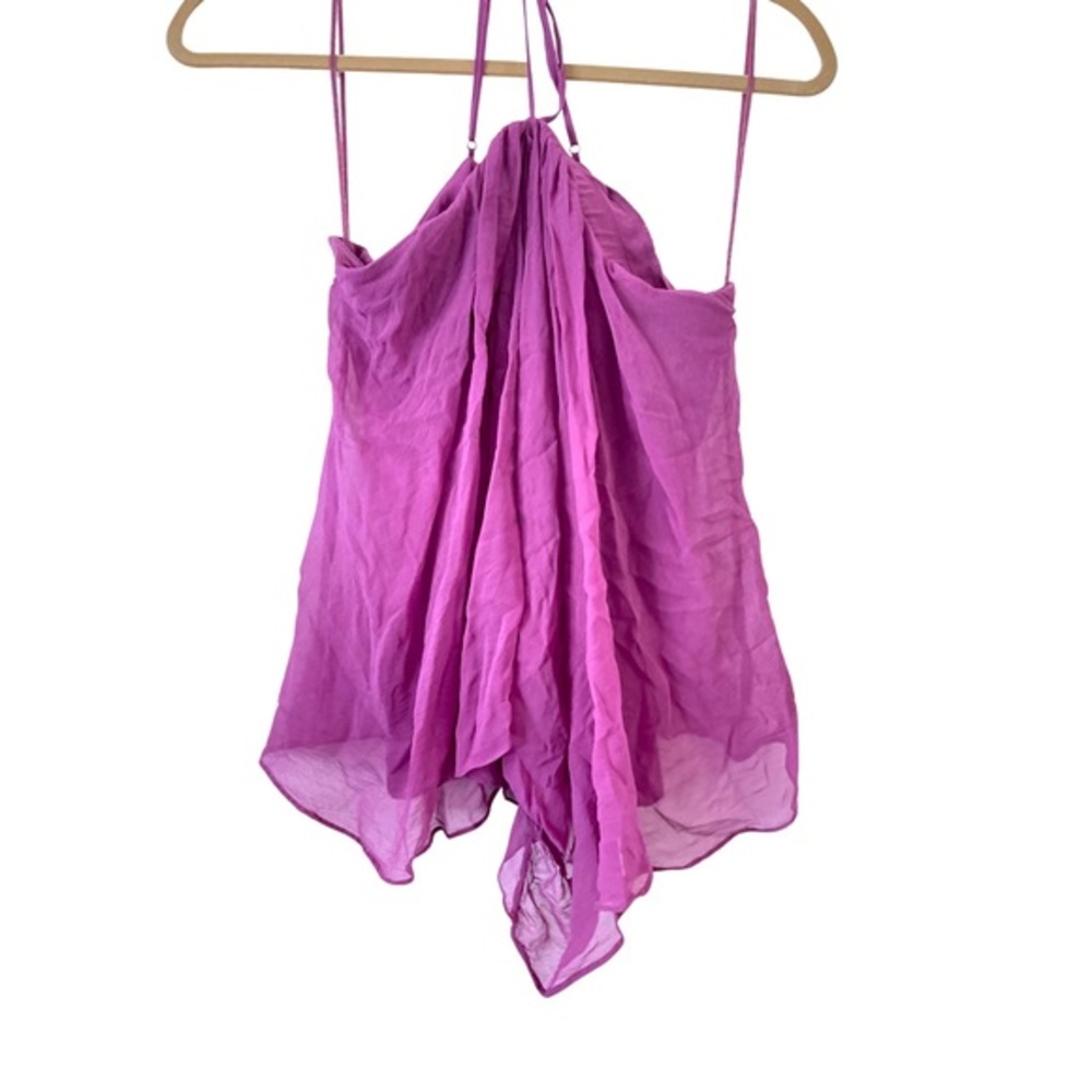 Matty M. 100% silk camisole fully lined‎ in rayon spandex Plum /purple